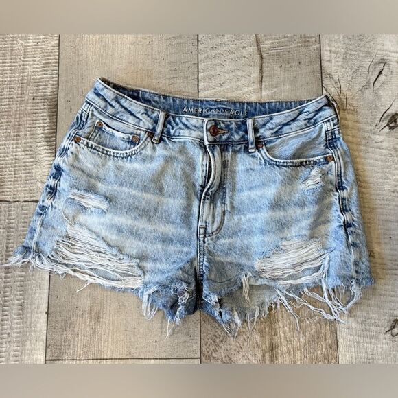 American Eagle Outfitters Distressed Tomgirl Denim Shorts - Picture 1 of 4
